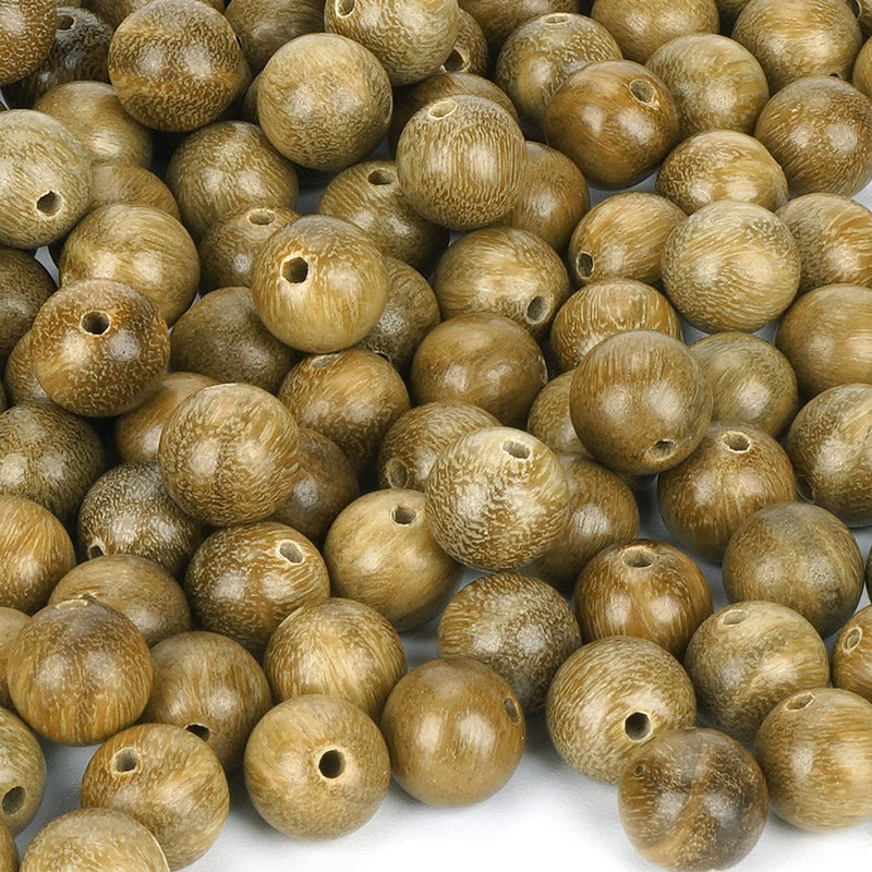 Prometis 200pcs 6mm Natural Sandalwood Round Beads Gorgeous Craft Handmade Polished Spacer Mala Pray Beads with Elastic Cord for Bracelets DIY Rosary Tasbih Jewelry Making - Image 1